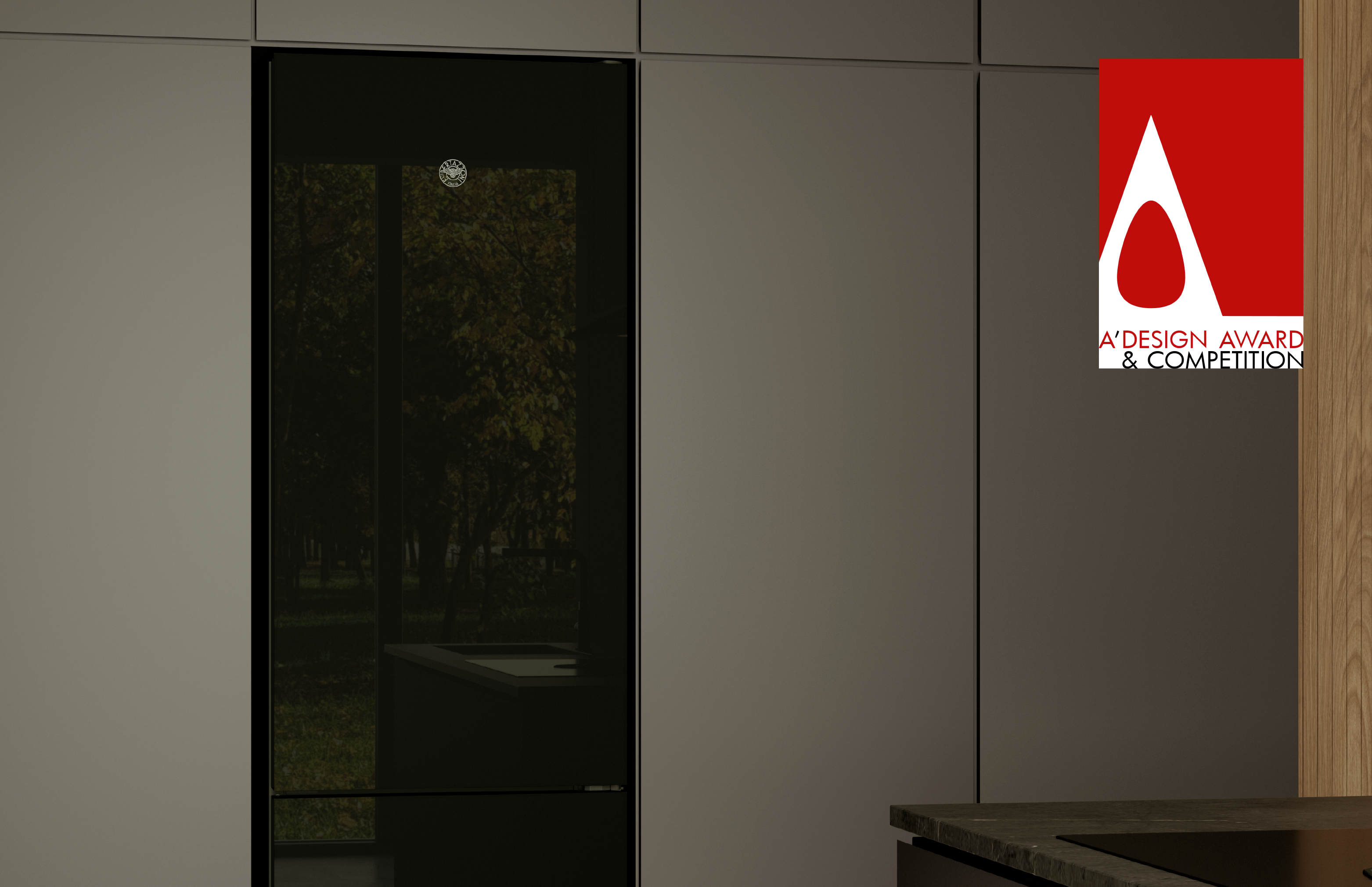 Winning Design for the Bertazzoni Black Glass Refrigerator